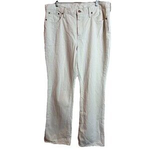 J Crew Full Length Demi Boot Wide Leg denim Jeans ivory off white Size 32T